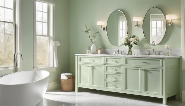 Apportez de l’élégance avec un meuble de salle de bain vert pastel